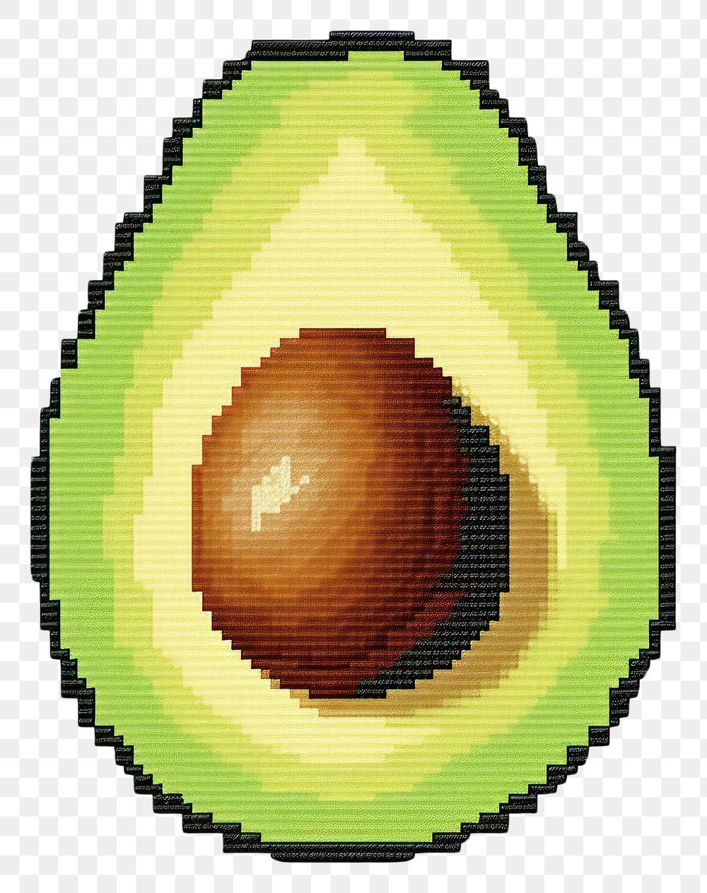 PNG  Cross stitch avocado food freshness pattern.