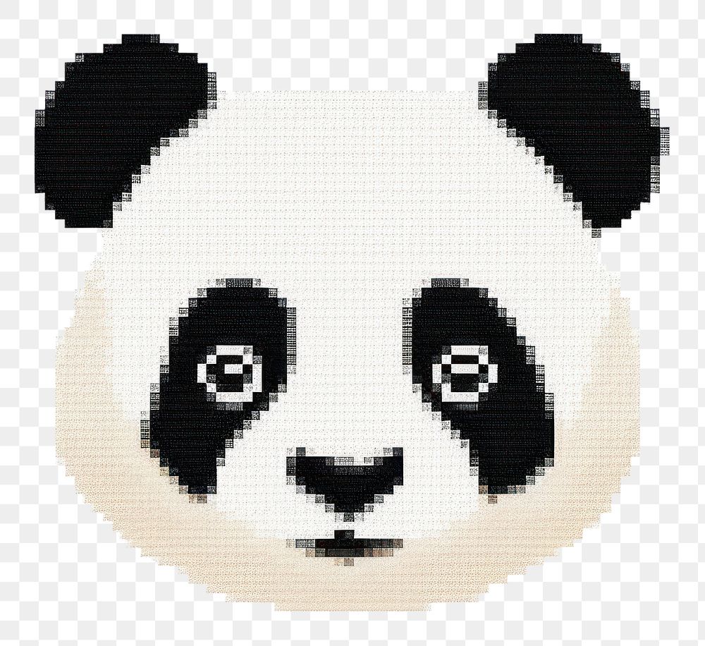 PNG  Cross stitch panda face mammal animal bear.