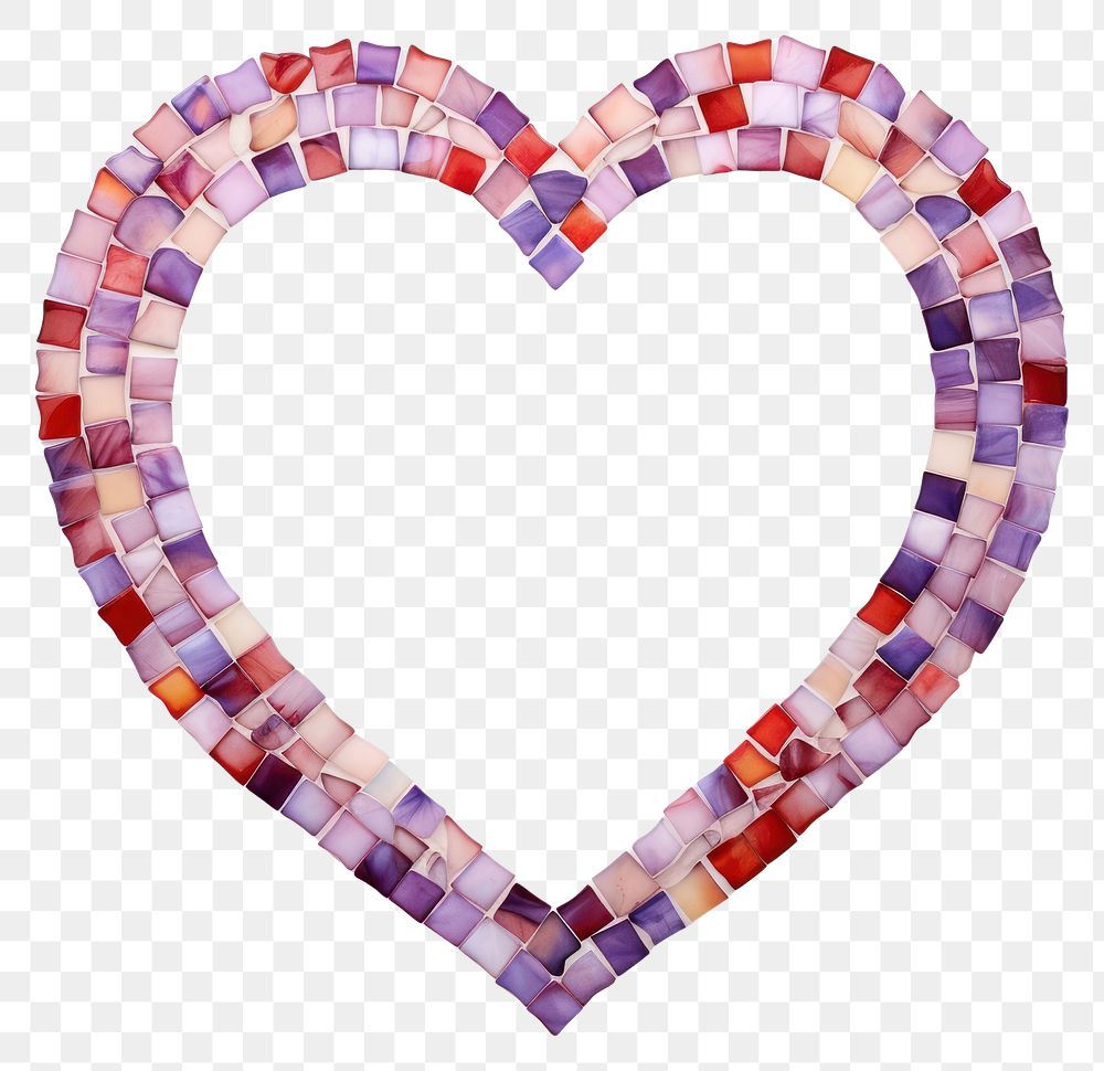 PNG Heart-shaped purple white background accessories.