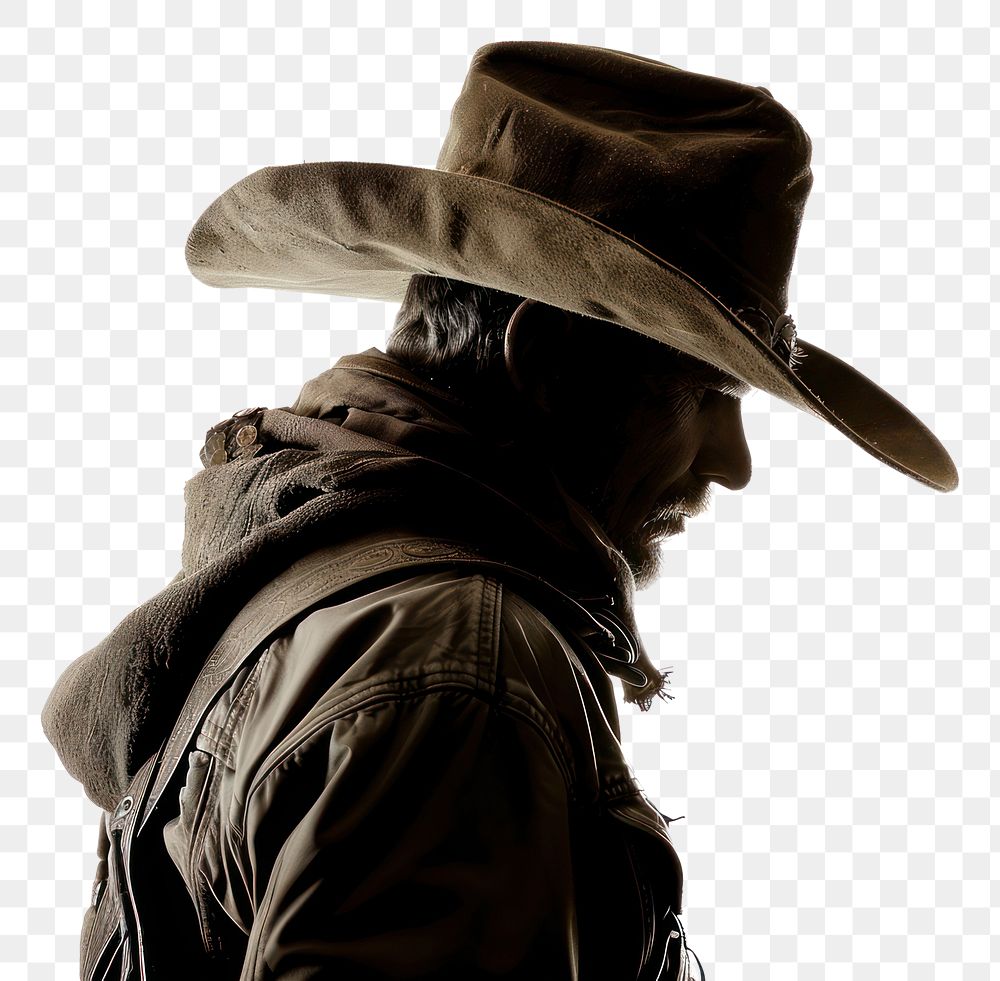 PNG Cowboy adult white background silhouette.