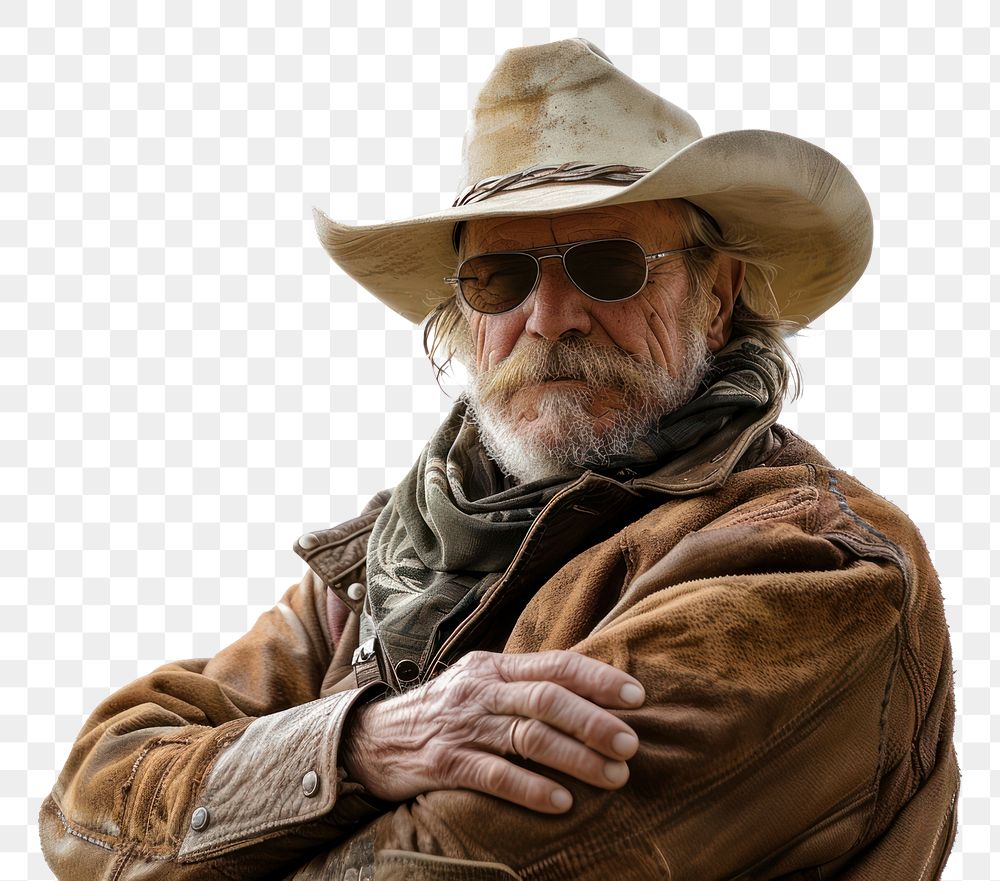 PNG Cowboy portrait glasses adult.