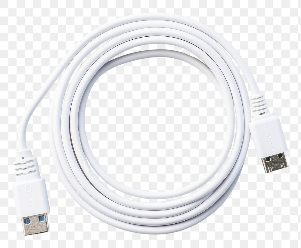 PNG USB micro USB cable white white background electricity.