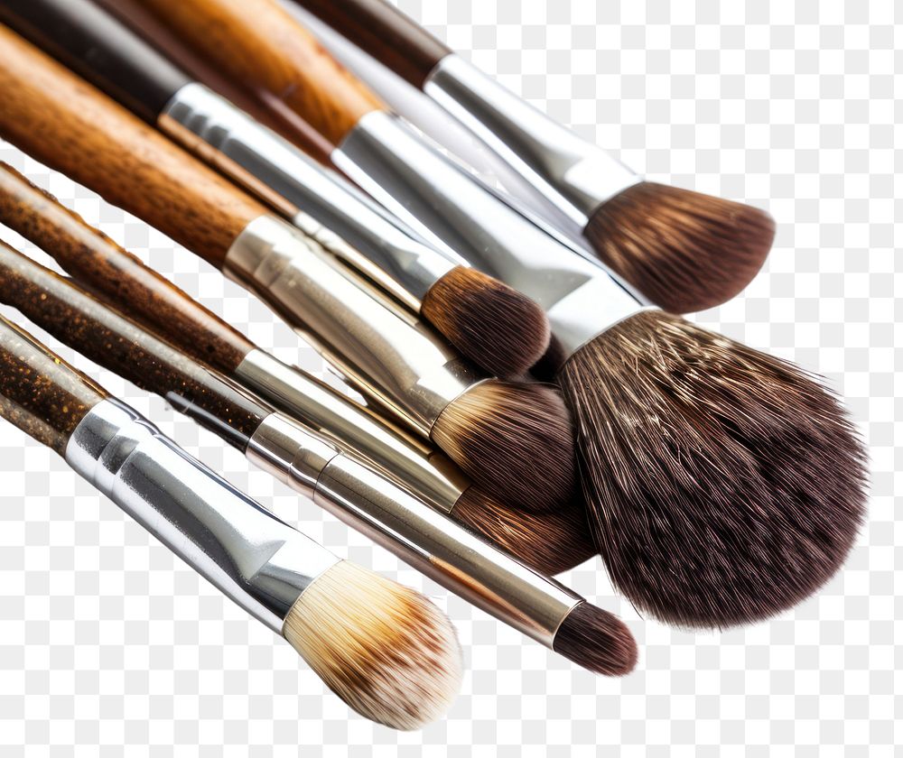 PNG Makeup brushes cosmetics white background variation.