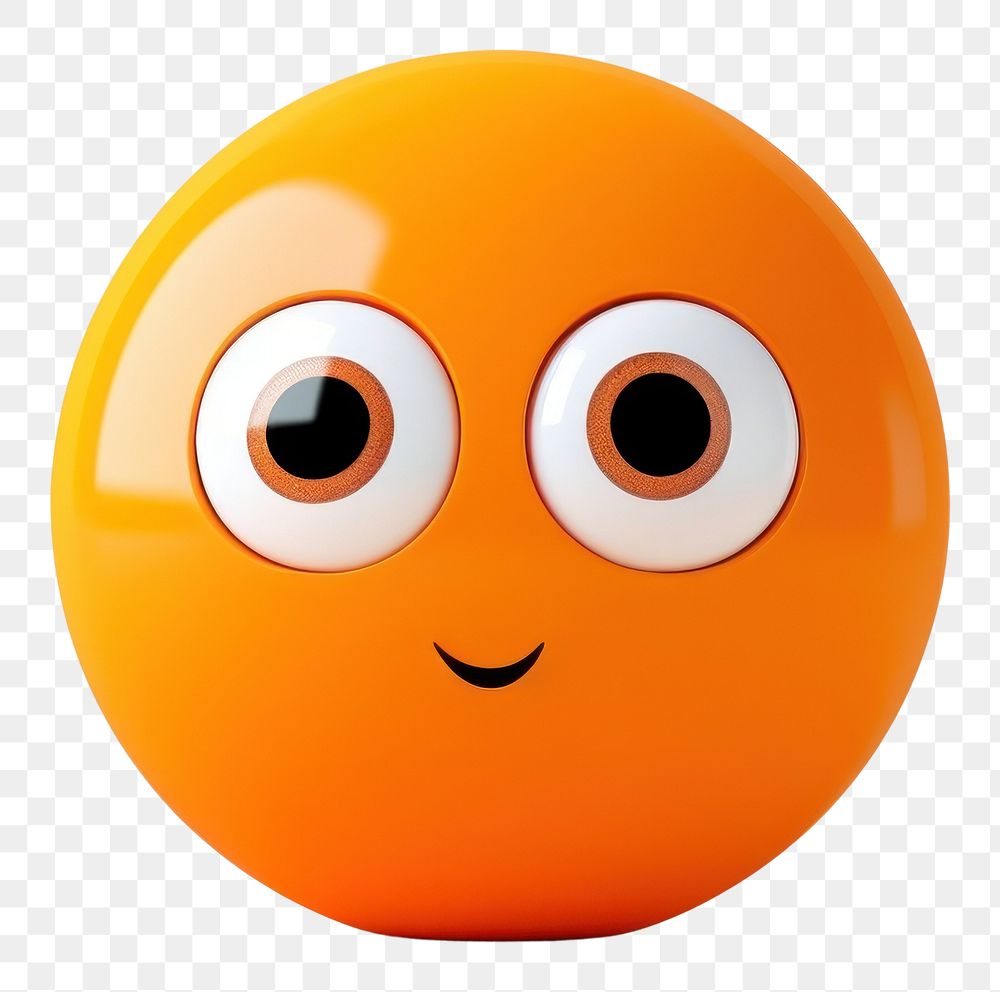 PNG Orange character face fun toy.