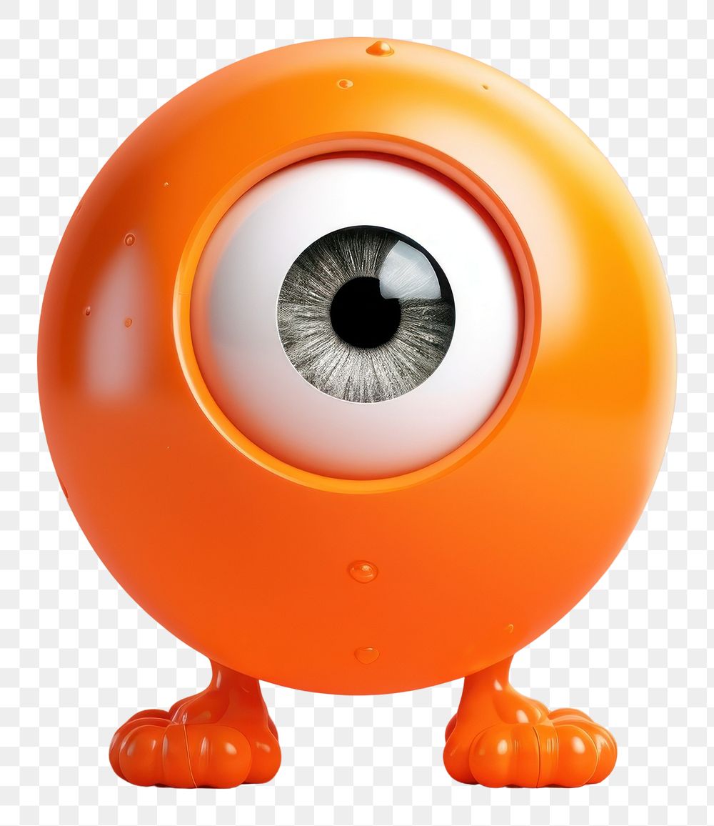 PNG Orange character eye toy anthropomorphic.