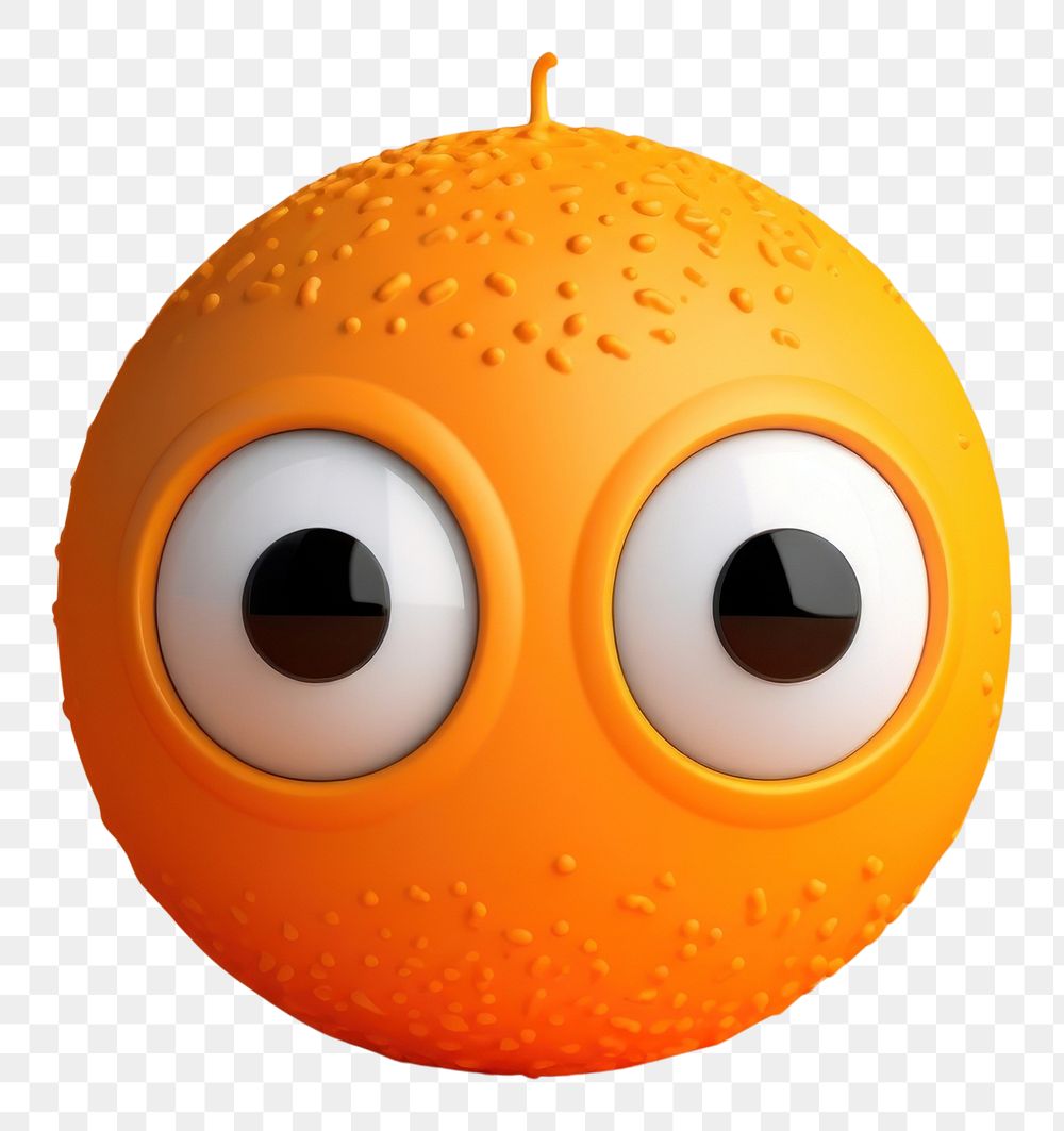 PNG Orange character fruit face food.