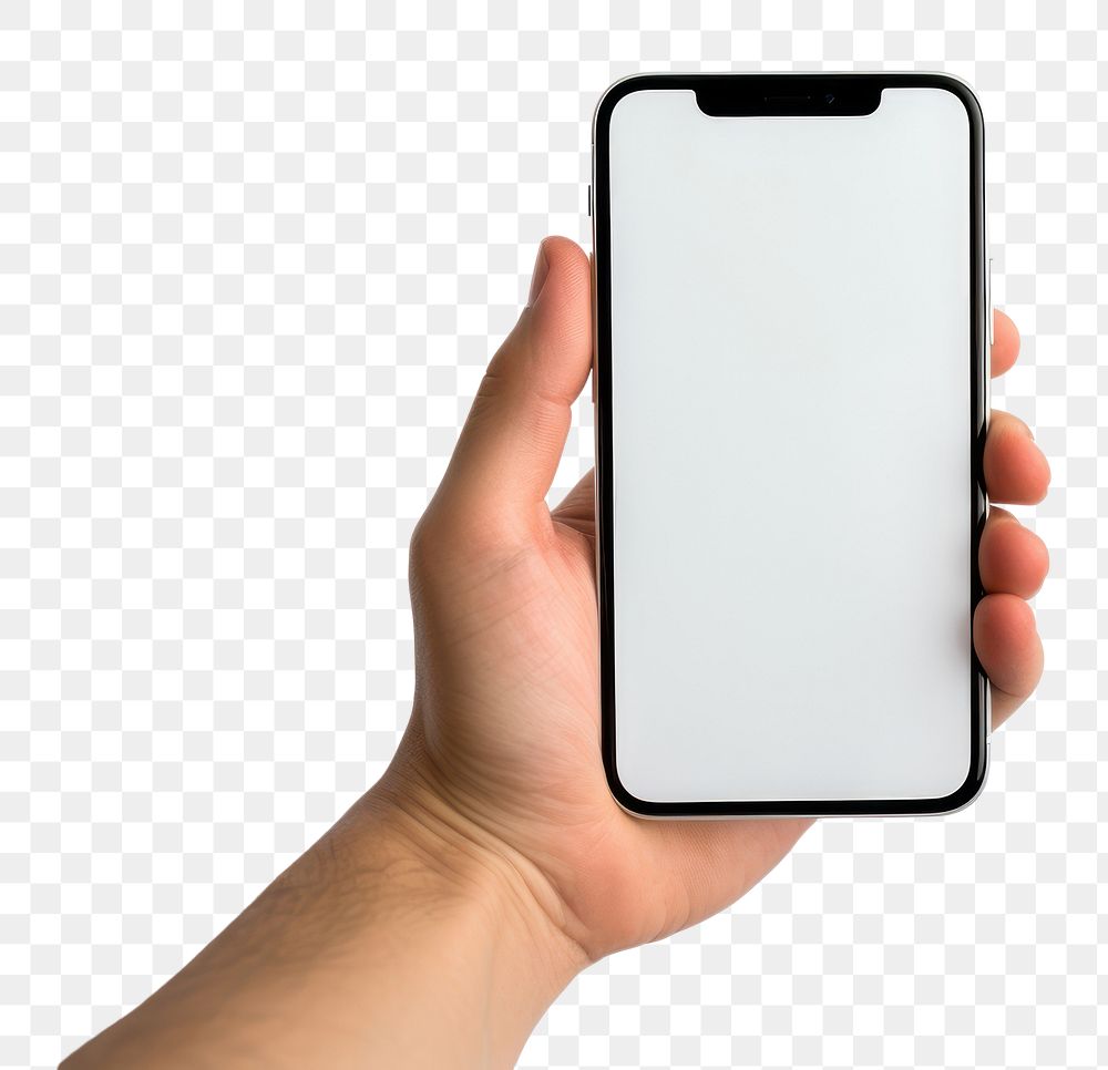 PNG Holding phone hand white background.