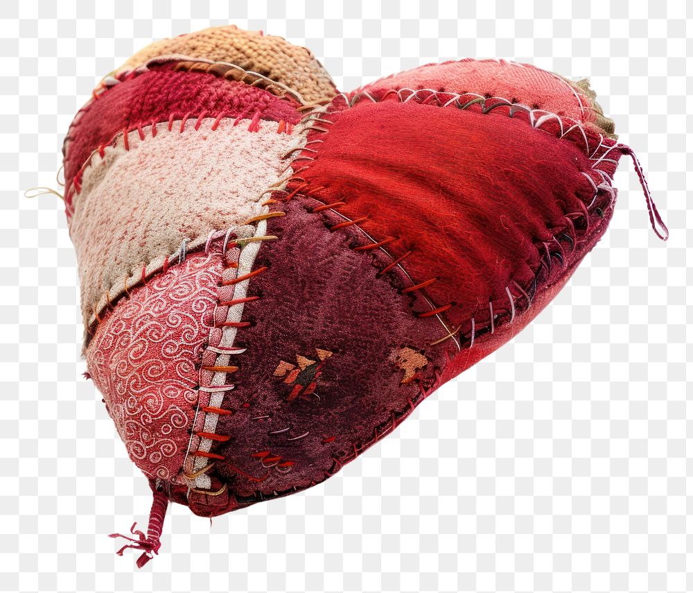 PNG Stitched heart white background celebration baseball.
