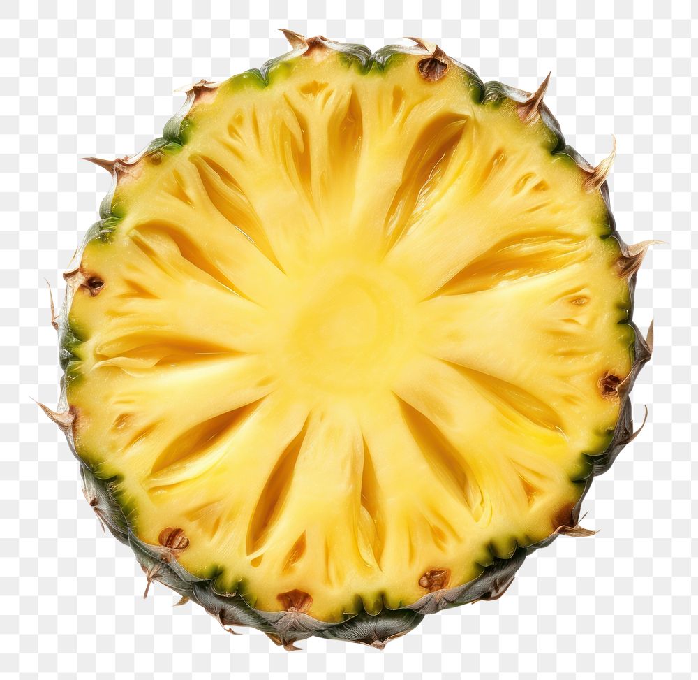 PNG Thin pineapple slice fruit plant food.