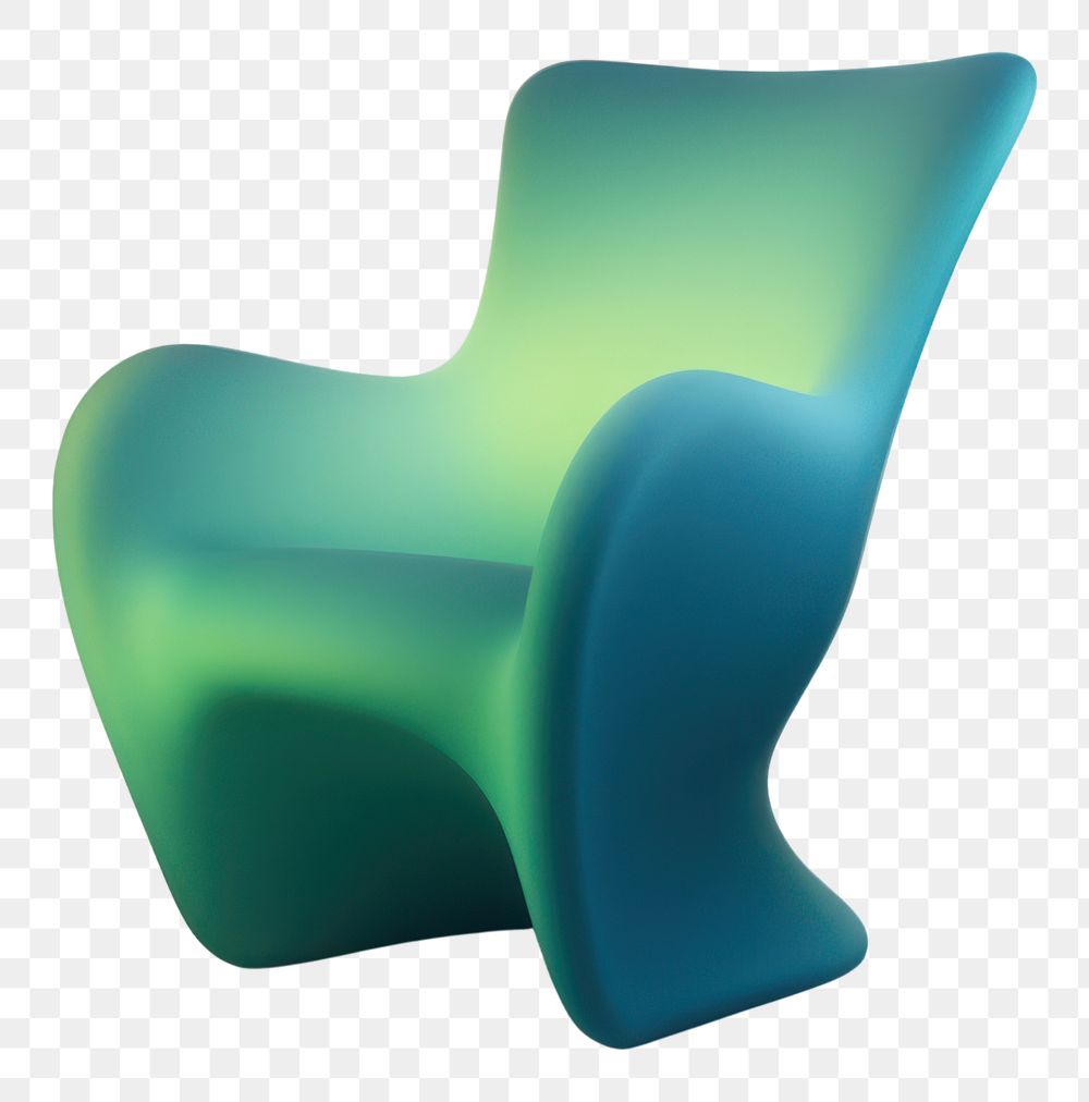 PNG  Abstact gradient illustration armchair furniture green blue.