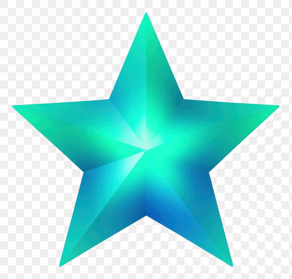 PNG  Abstact gradient illustration star symbol green blue.