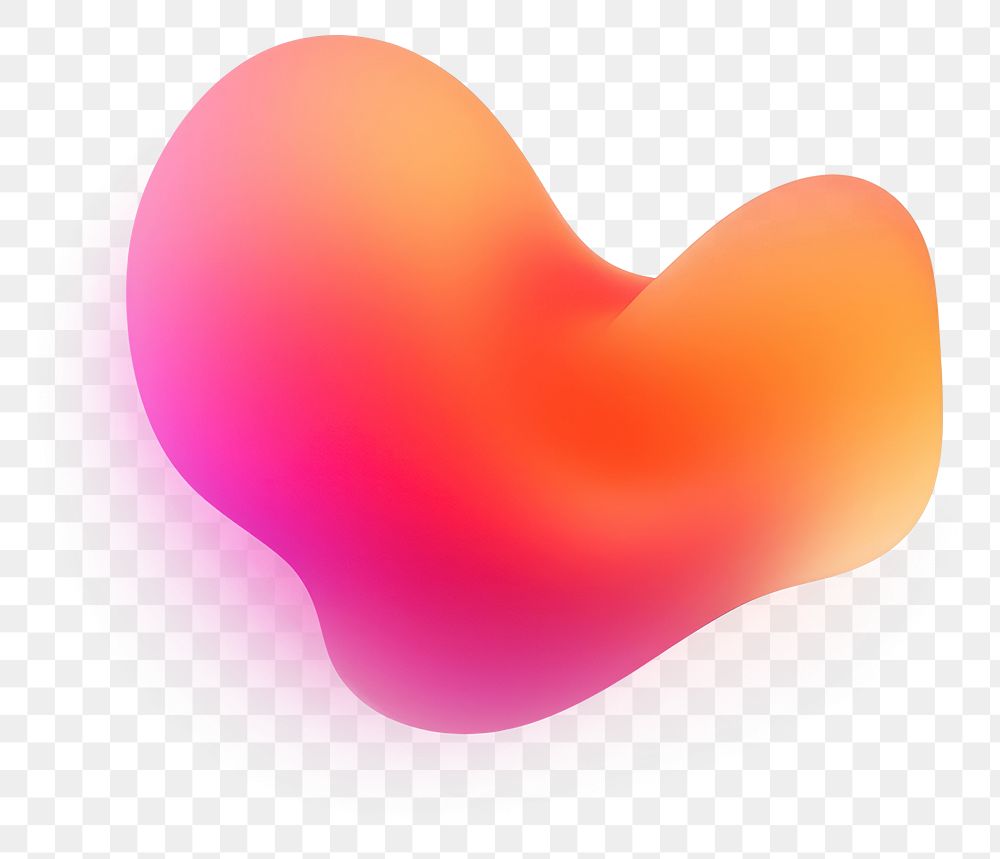 PNG  Abstract blurred gradient illustration organic shape heart pink glowing.