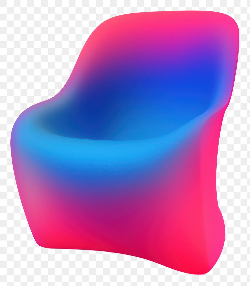 PNG  Abstract blurred gradient illustration lava furniture chair blue pink.
