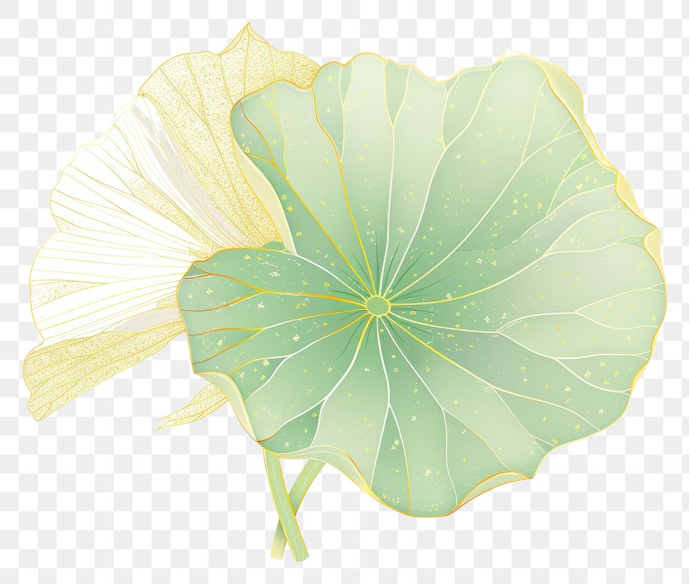 PNG Chinese lotus leaf greenor yellow plant art white background.