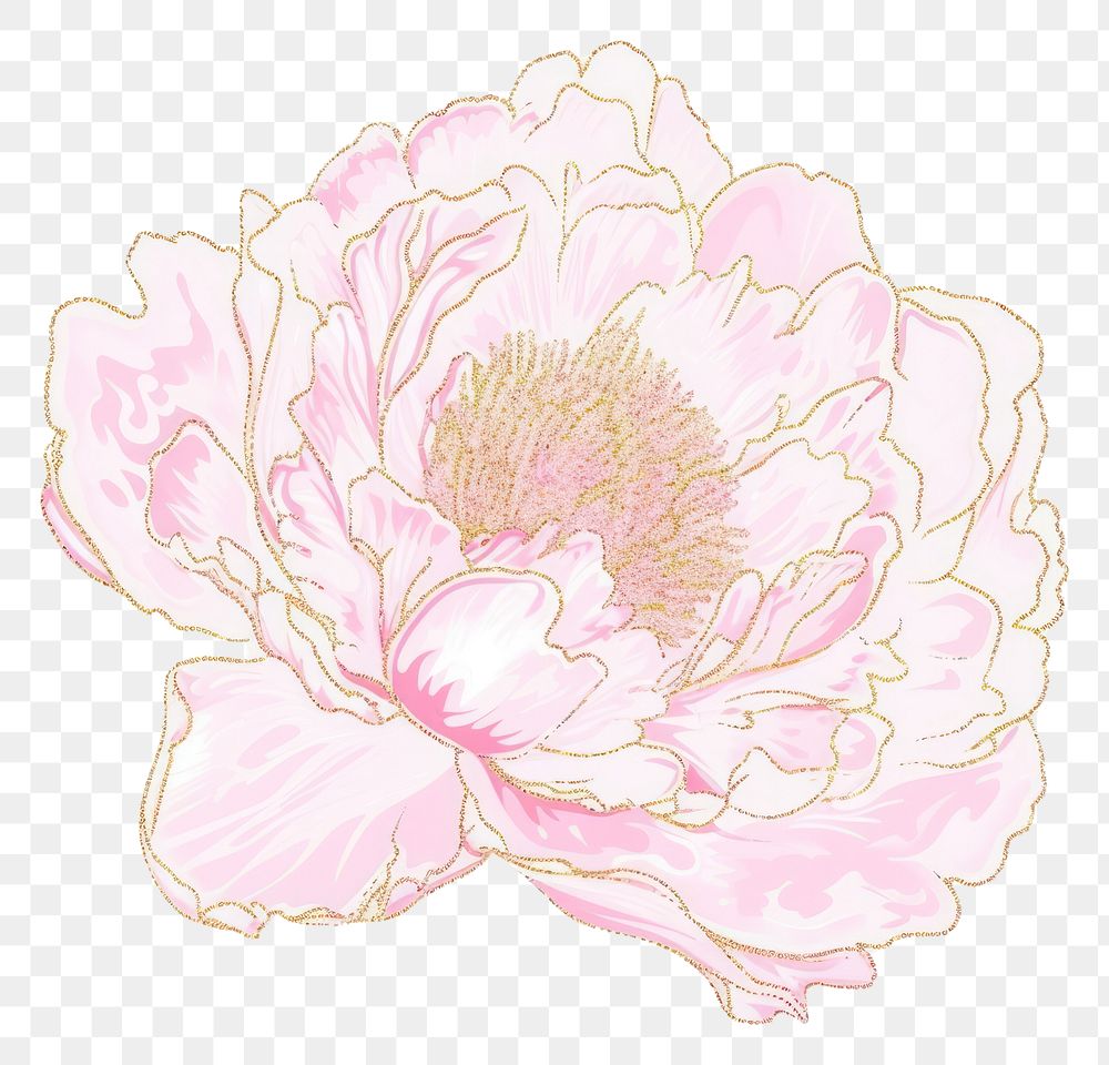 PNG Peony chinese flower drawing sketch plant.