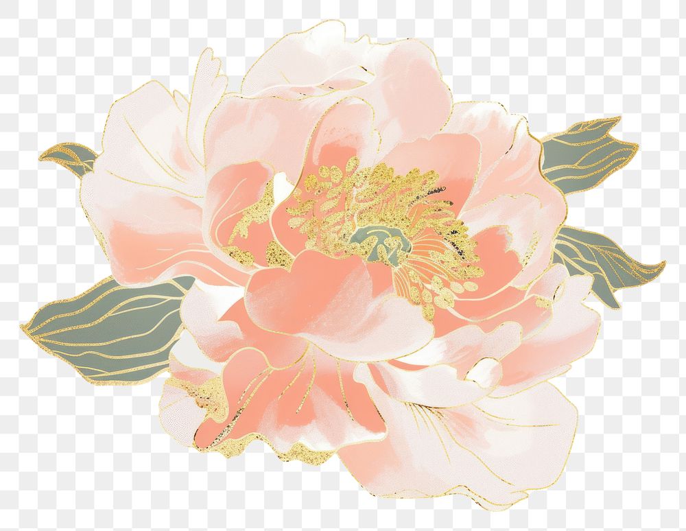 PNG Peony flower pattern petal plant.