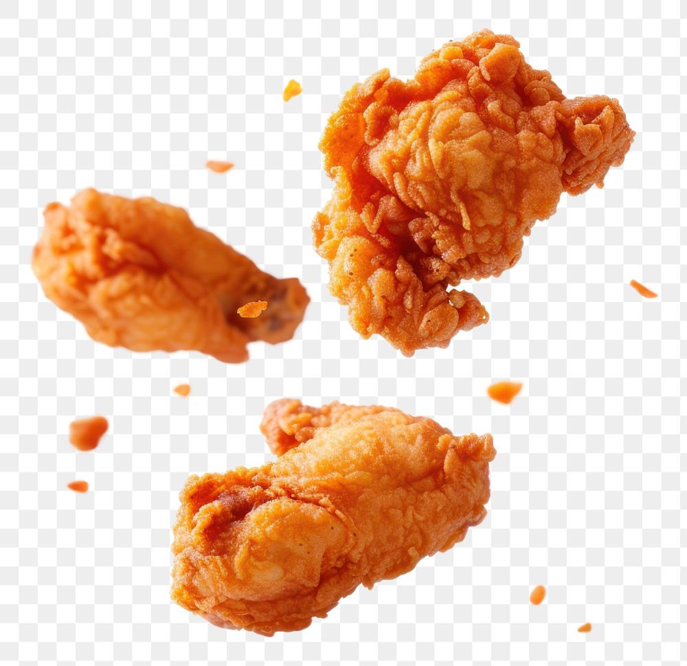 PNG Fried chicken fried food white background.