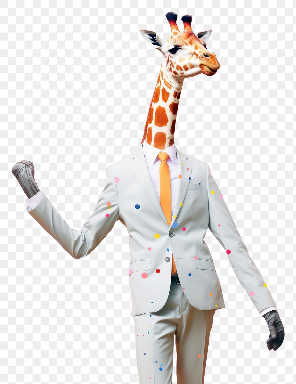 PNG Giraffe animal mammal suit.