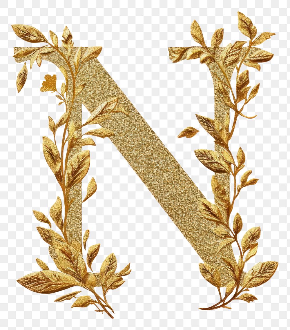 PNG Pattern plant gold font.
