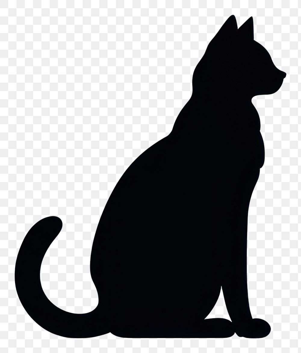 PNG Cat silhouette animal mammal white.