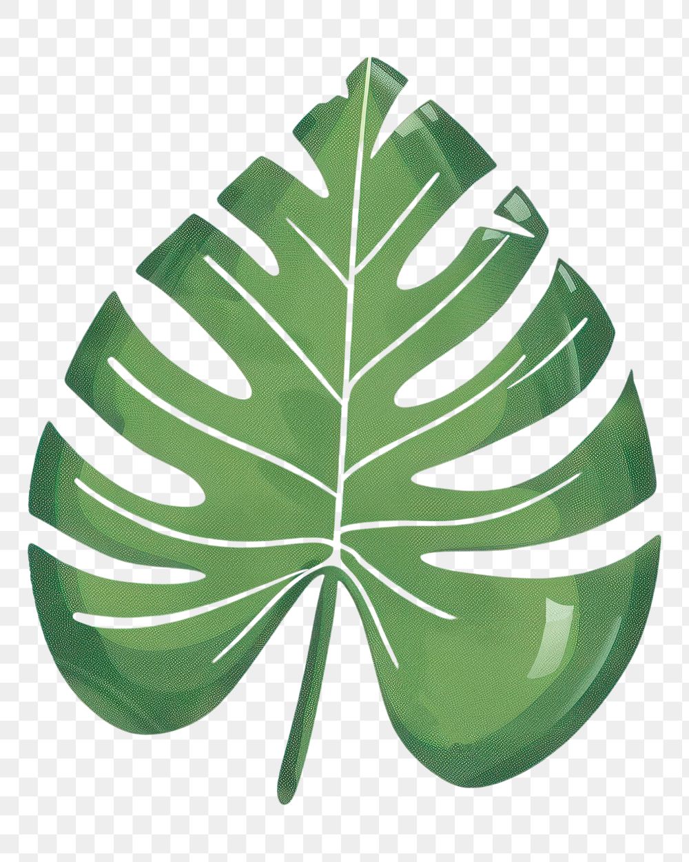 PNG A tropical leave in the style of frayed chalk doodle plant leaf white background.