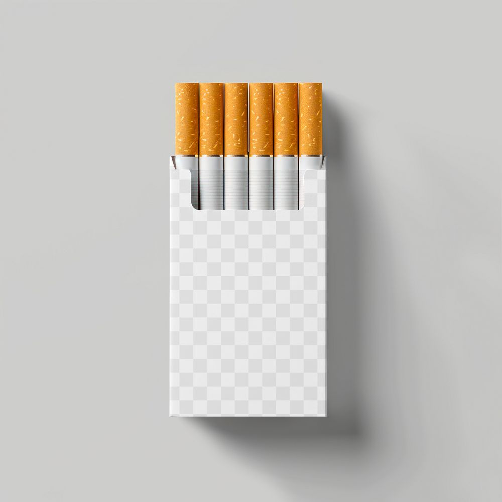 Cigarettes package png product mockup, transparent design