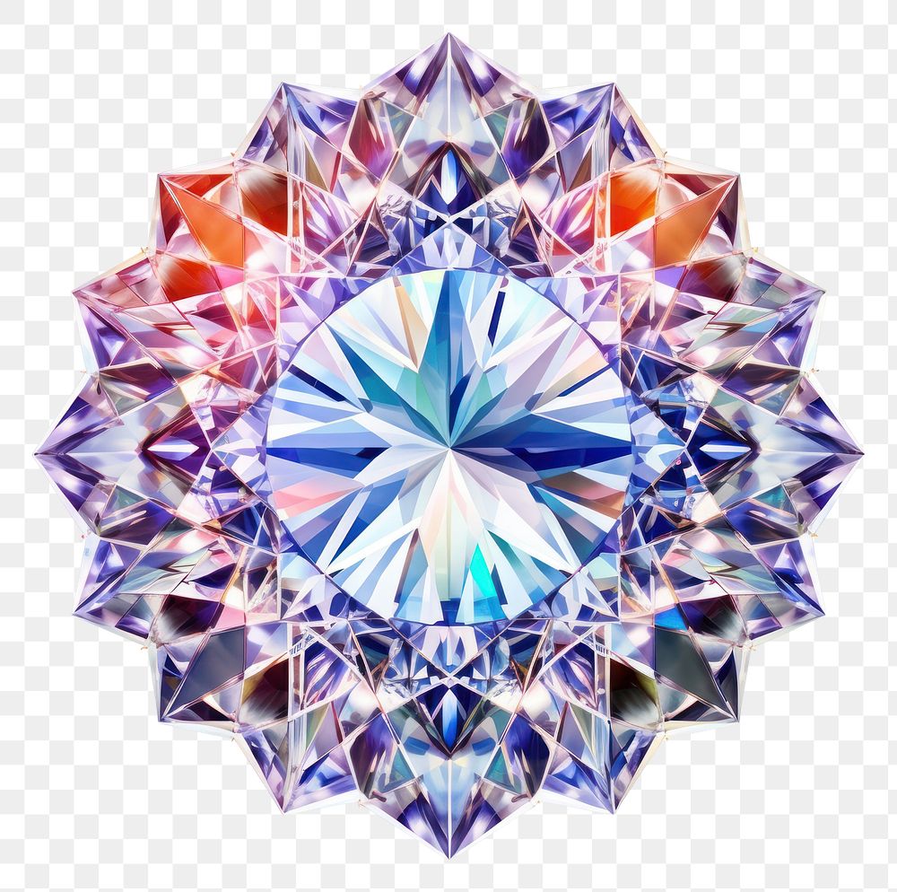 PNG Diamond kaleidoscope gemstone jewelry.