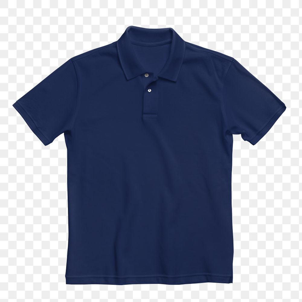 Navy blue polo shirt png, transparent background
