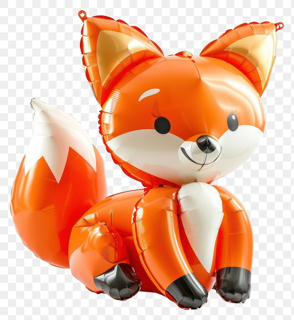 PNG Fox made from balloon inflatable toy white background.