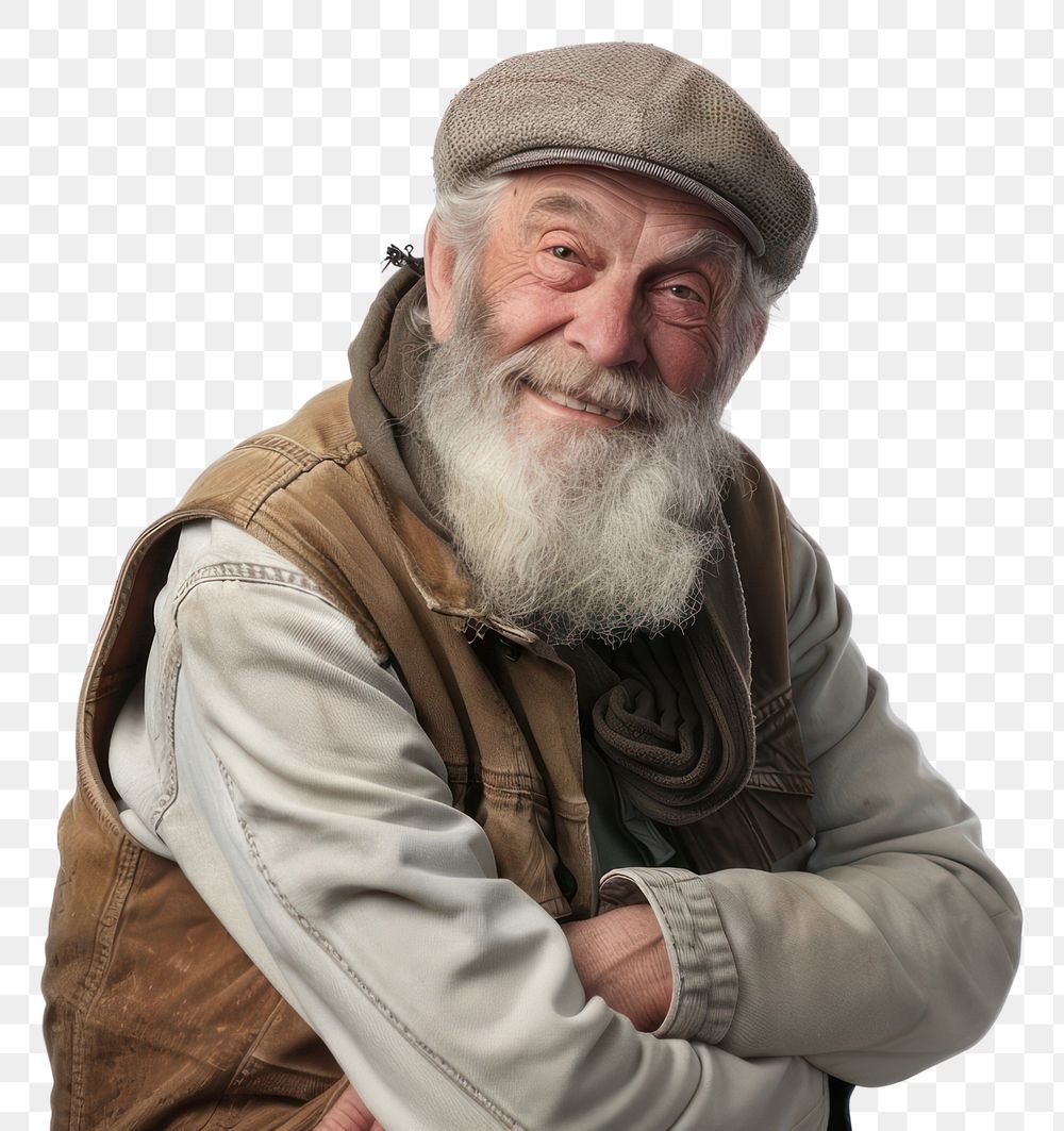 PNG Old man portrait adult beard.