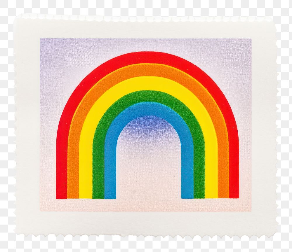 PNG Rainbow white background postage stamp creativity.