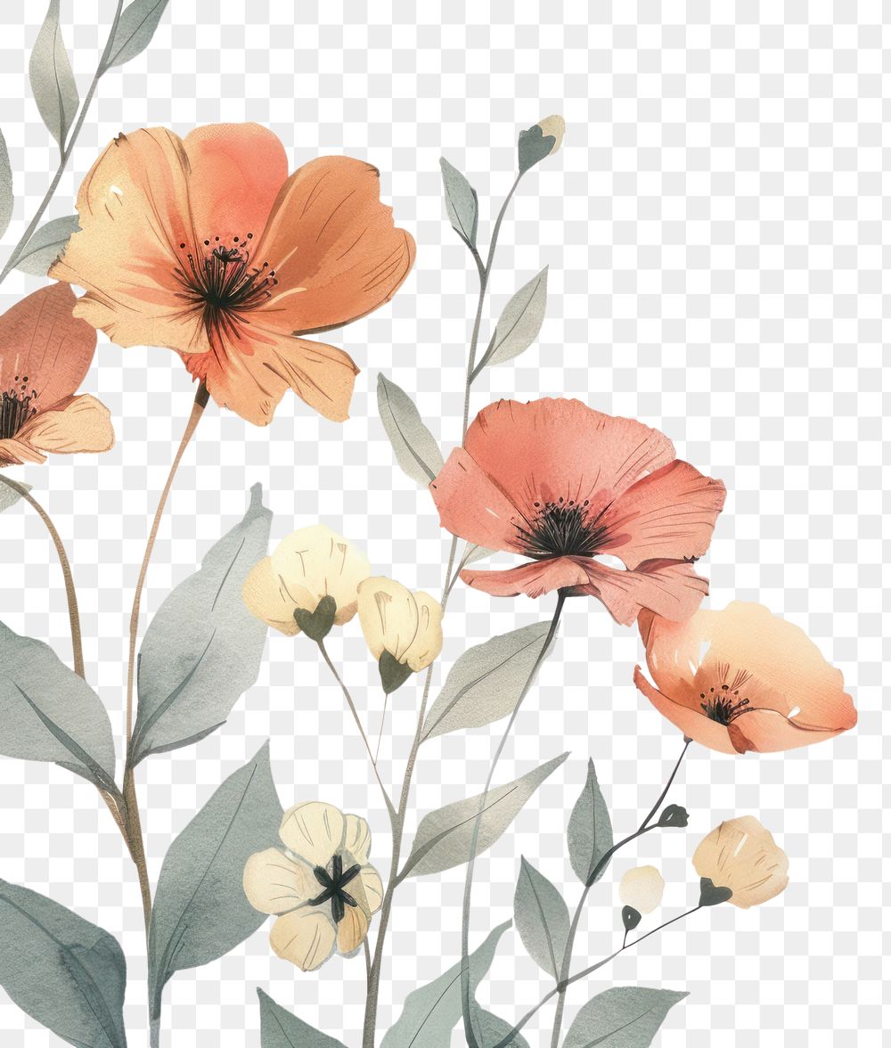 PNG  Flower art paper backgrounds pattern plant.