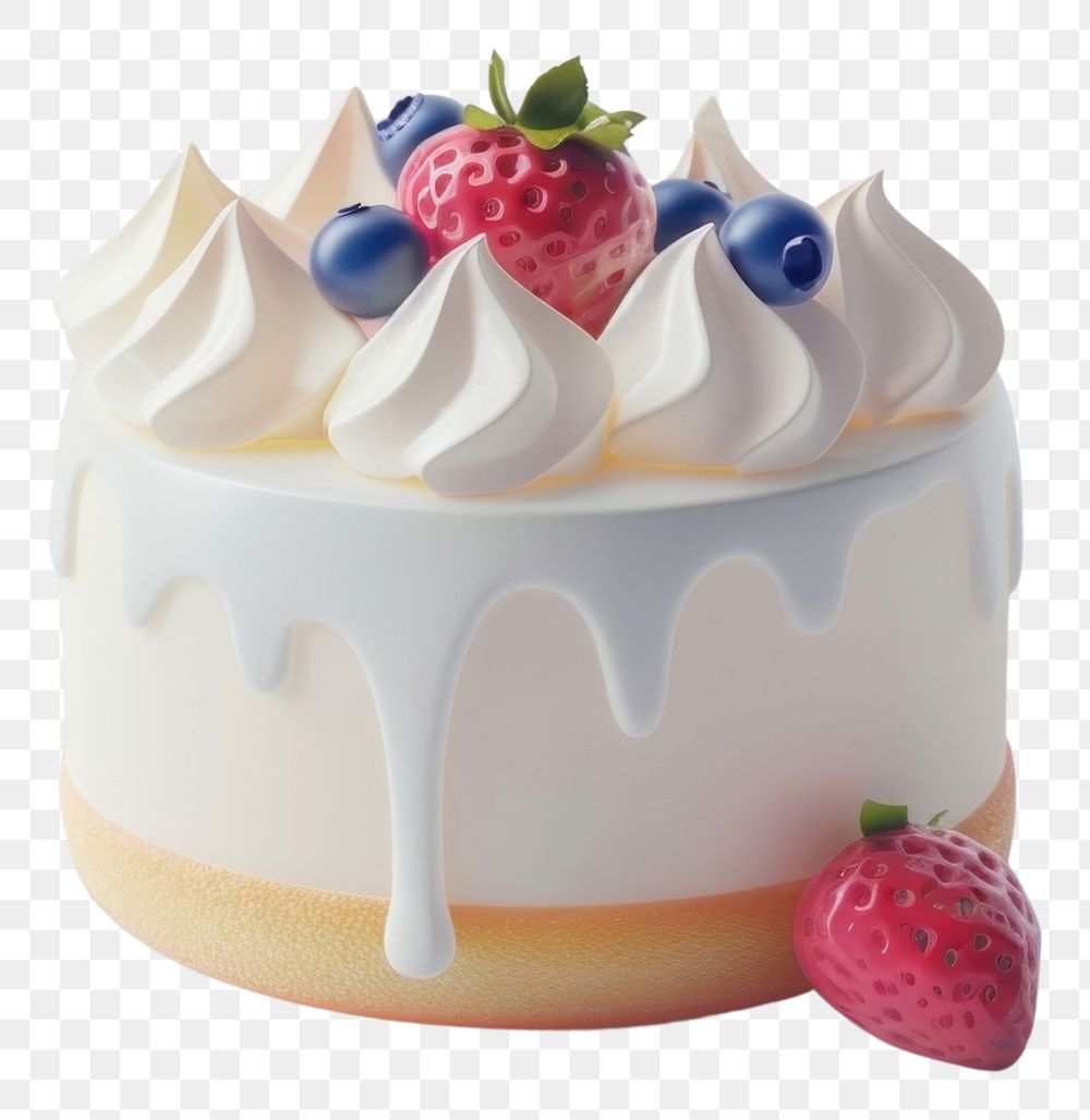 PNG 3d render of cake transparent glass dessert cupcake berry.