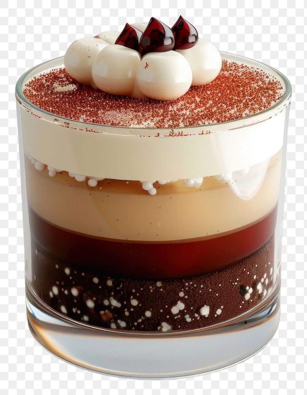 PNG 3d render of cake transparent glass dessert cream food.