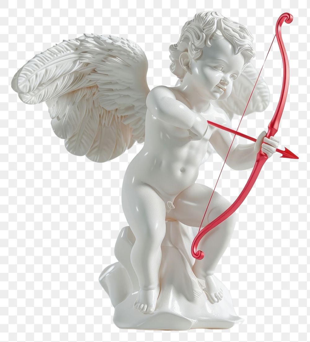 PNG 3d render of cupid transparent glass white representation creativity.