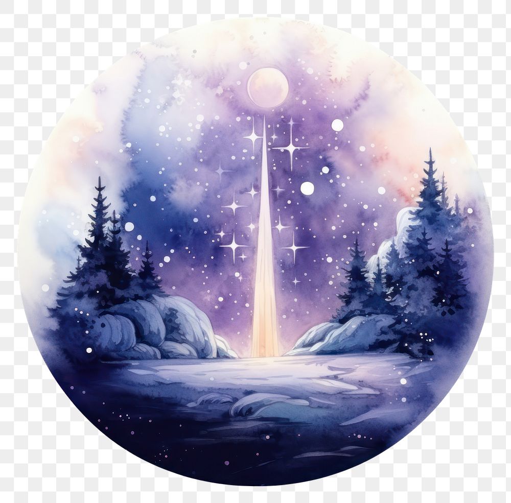 PNG Nativity in Watercolor style astronomy galaxy nature.
