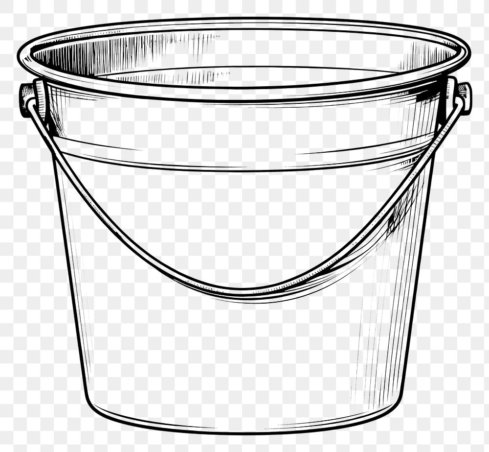 PNG Bucket container flowerpot drawing.