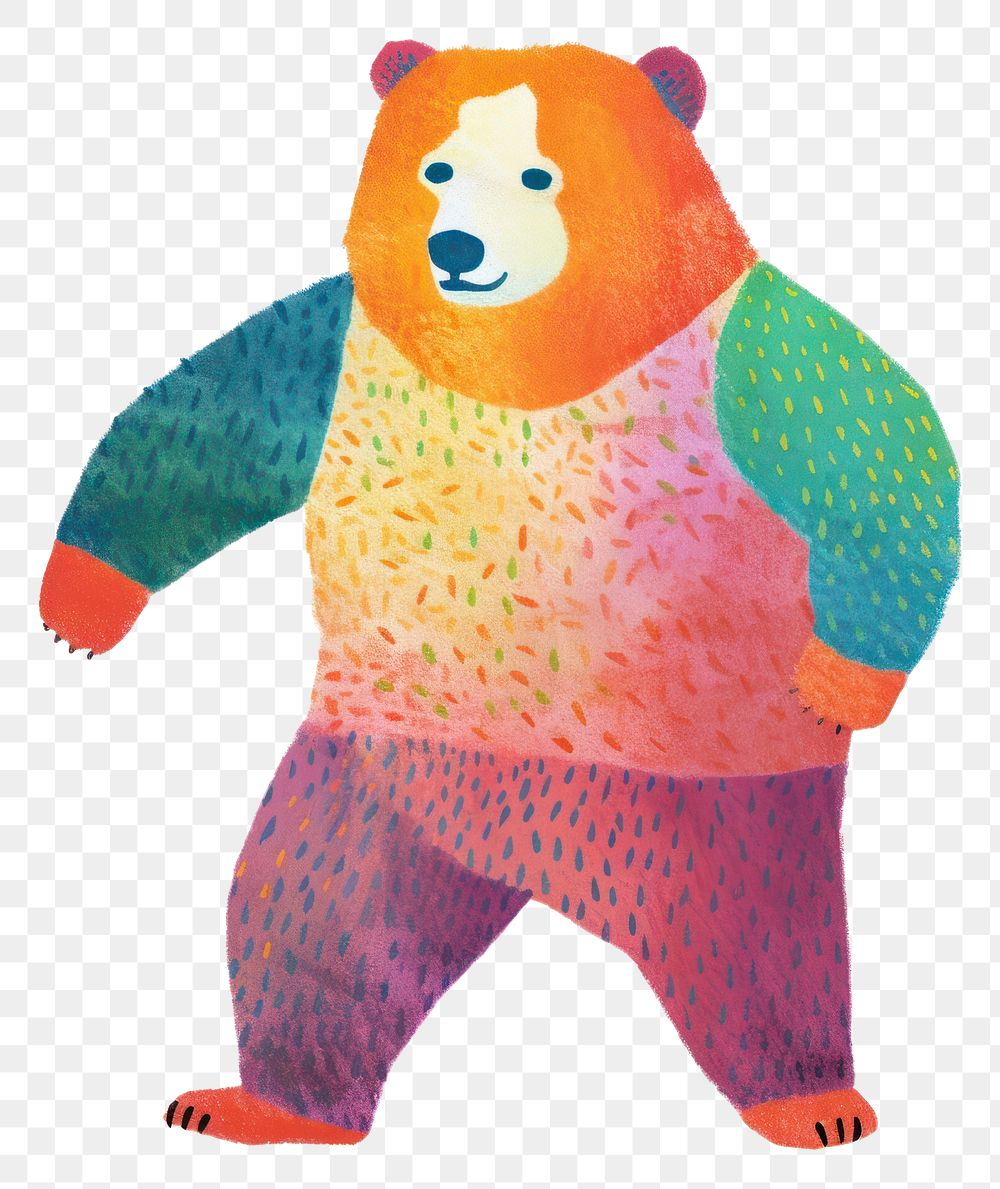 PNG Bear Risograph style mammal toy white background.