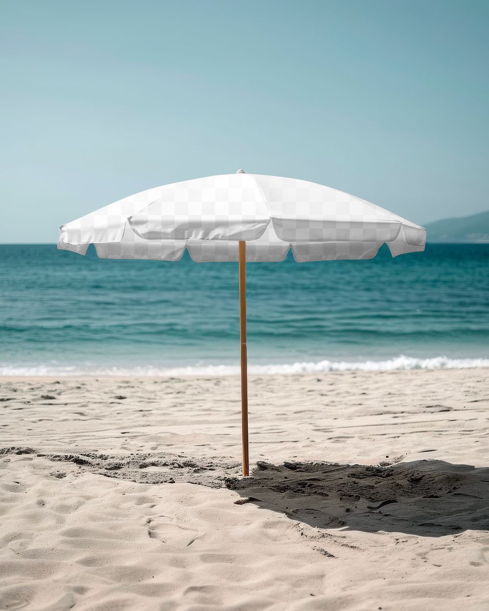 Beach umbrella png product mockup, transparent design