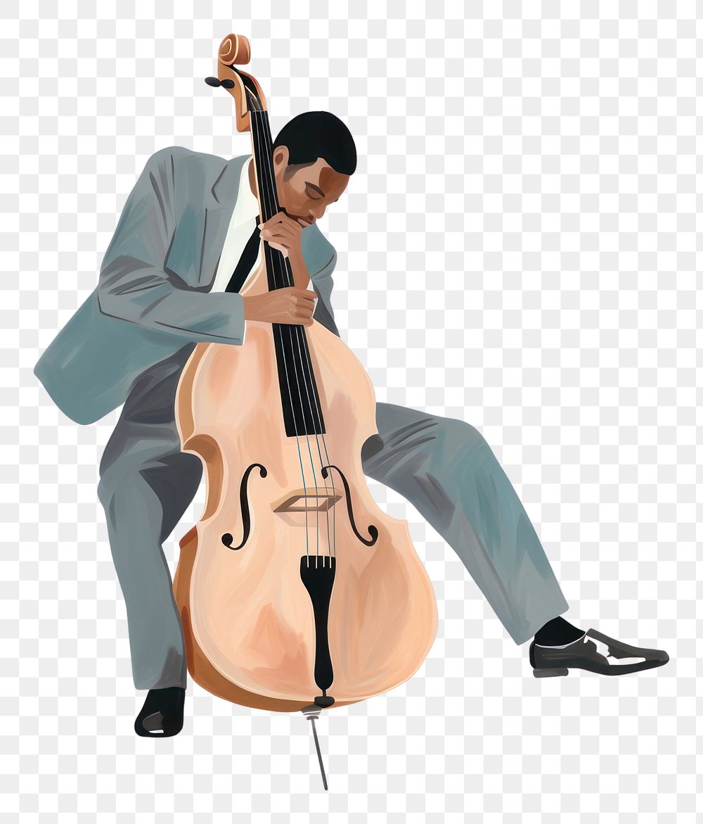 PNG Jazz cello white background concentration.