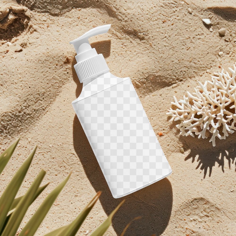 Pump bottle png product mockup, transparent design