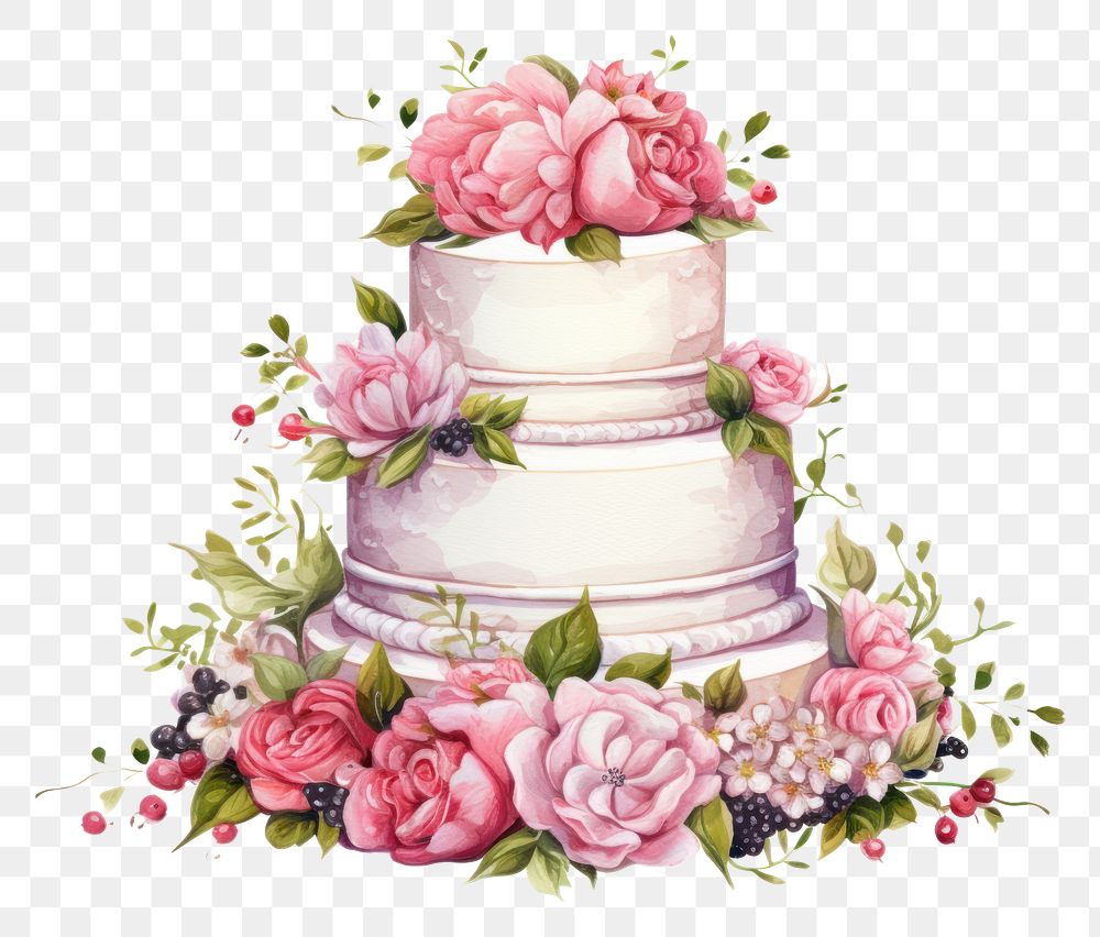 PNG Wedding cake dessert flower plant.