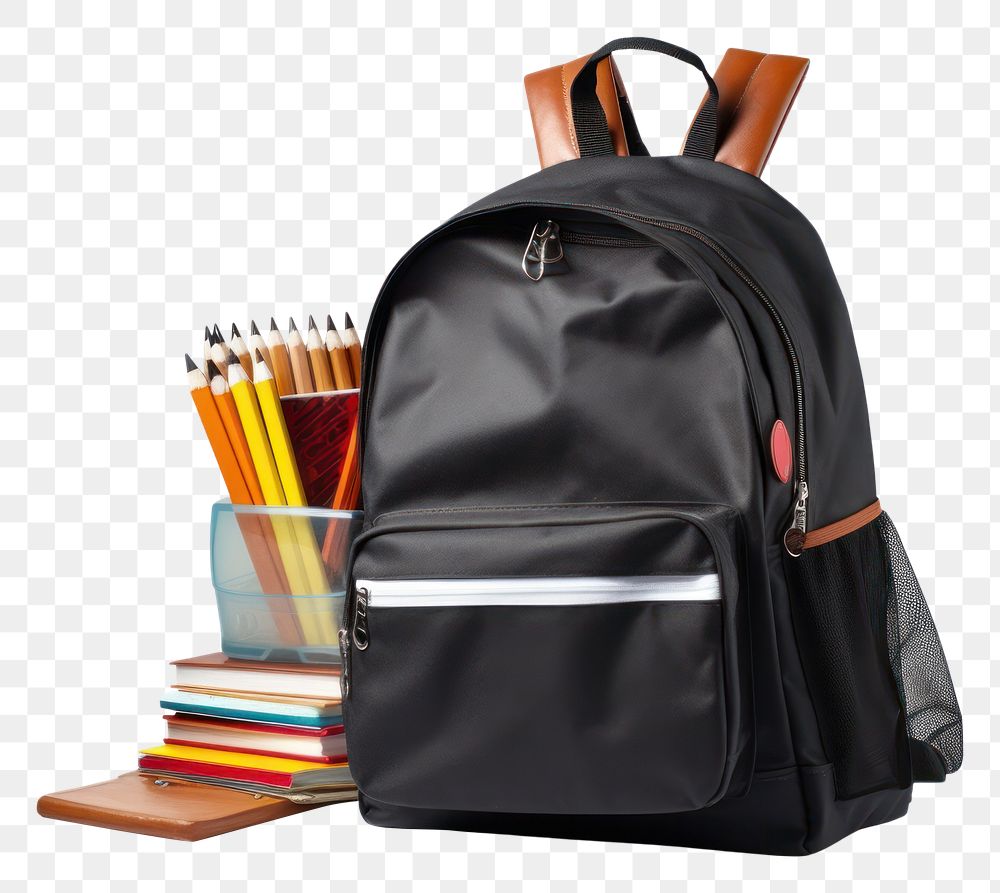 PNG School backpack bag white background intelligence.