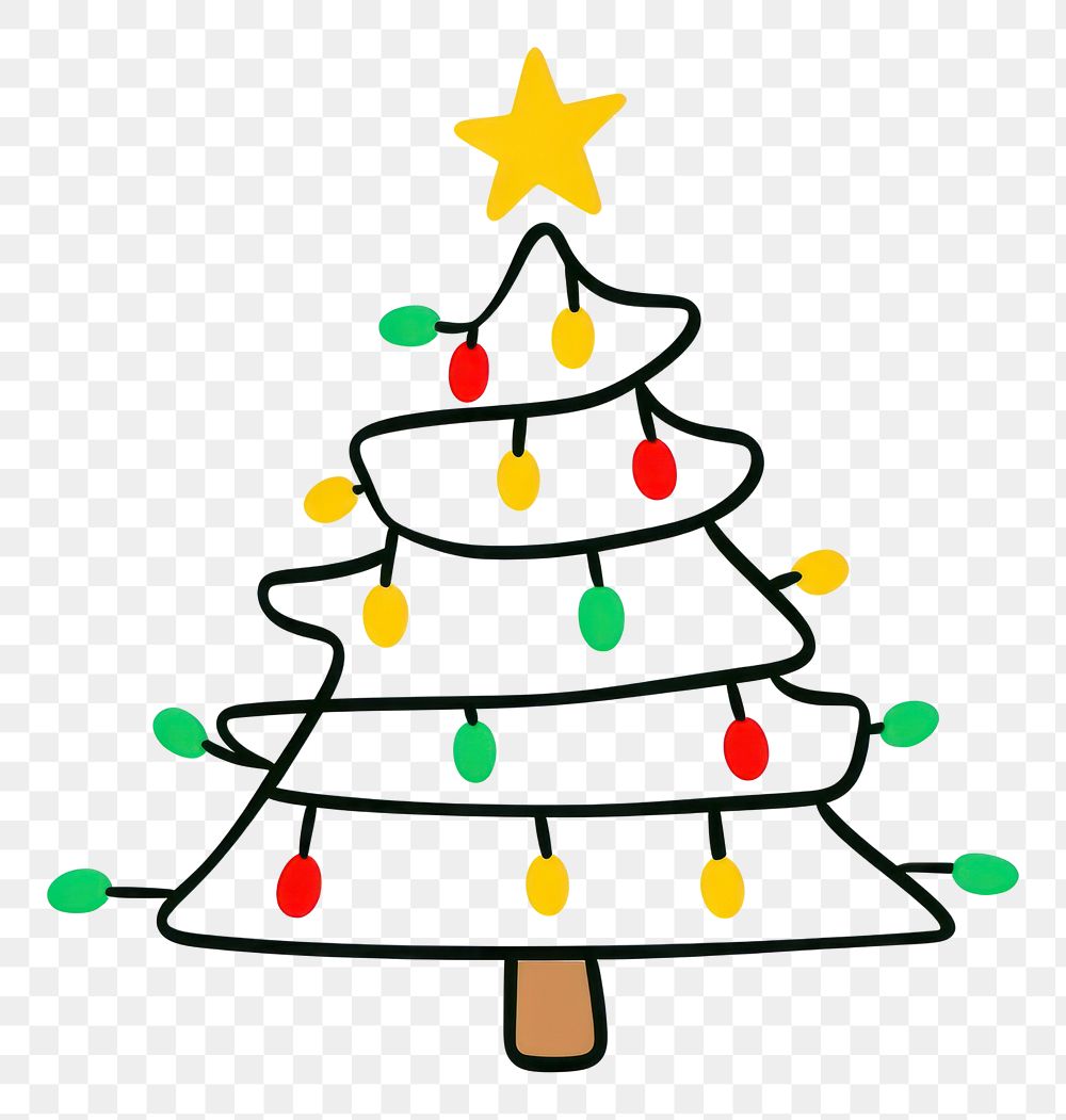 PNG Christmas tree light string white background illuminated celebration.