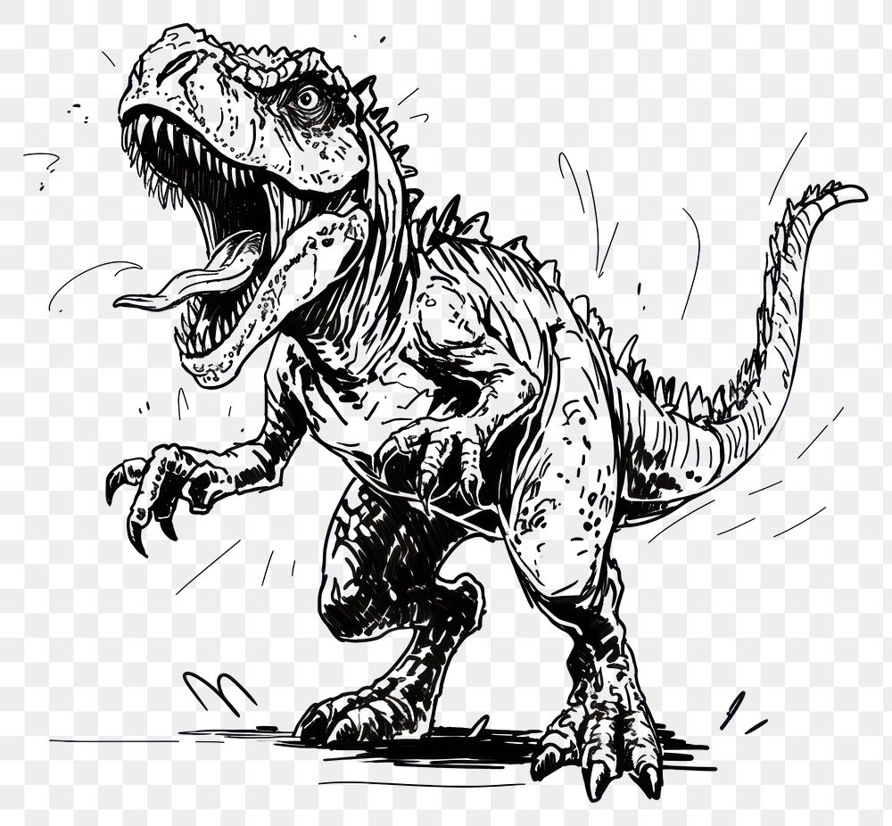 PNG Illustration of a dinosaur cartoon sketch animal.
