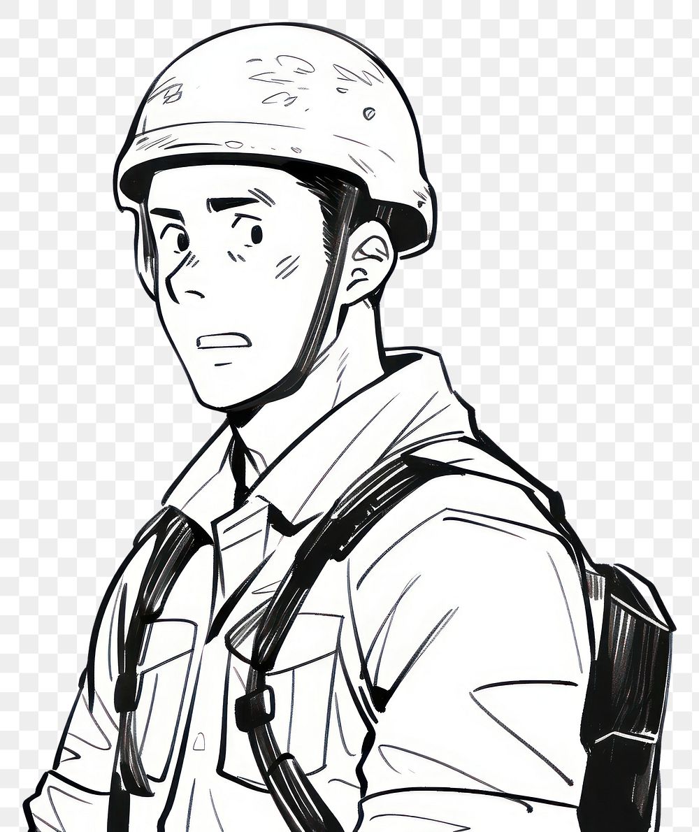 PNG Soldier sketch cartoon drawing.