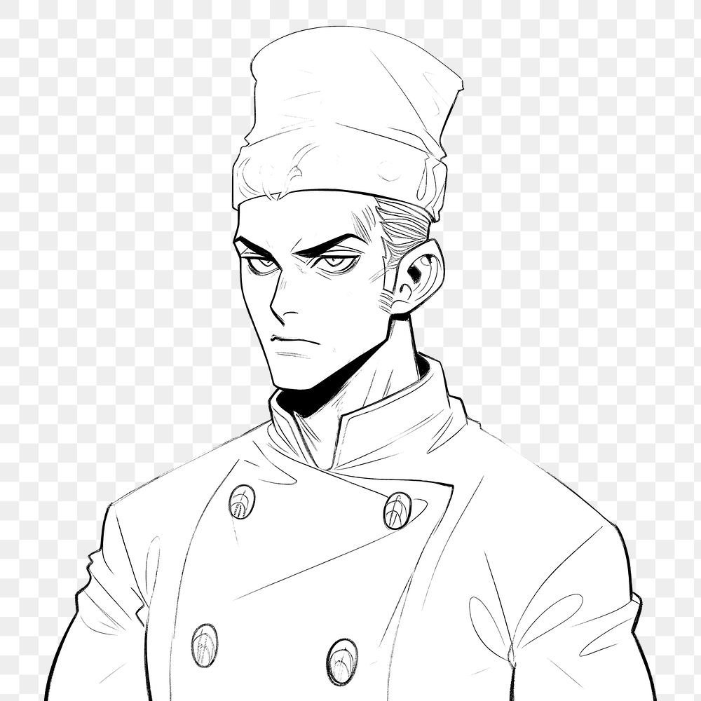 PNG Chef sketch cartoon drawing.