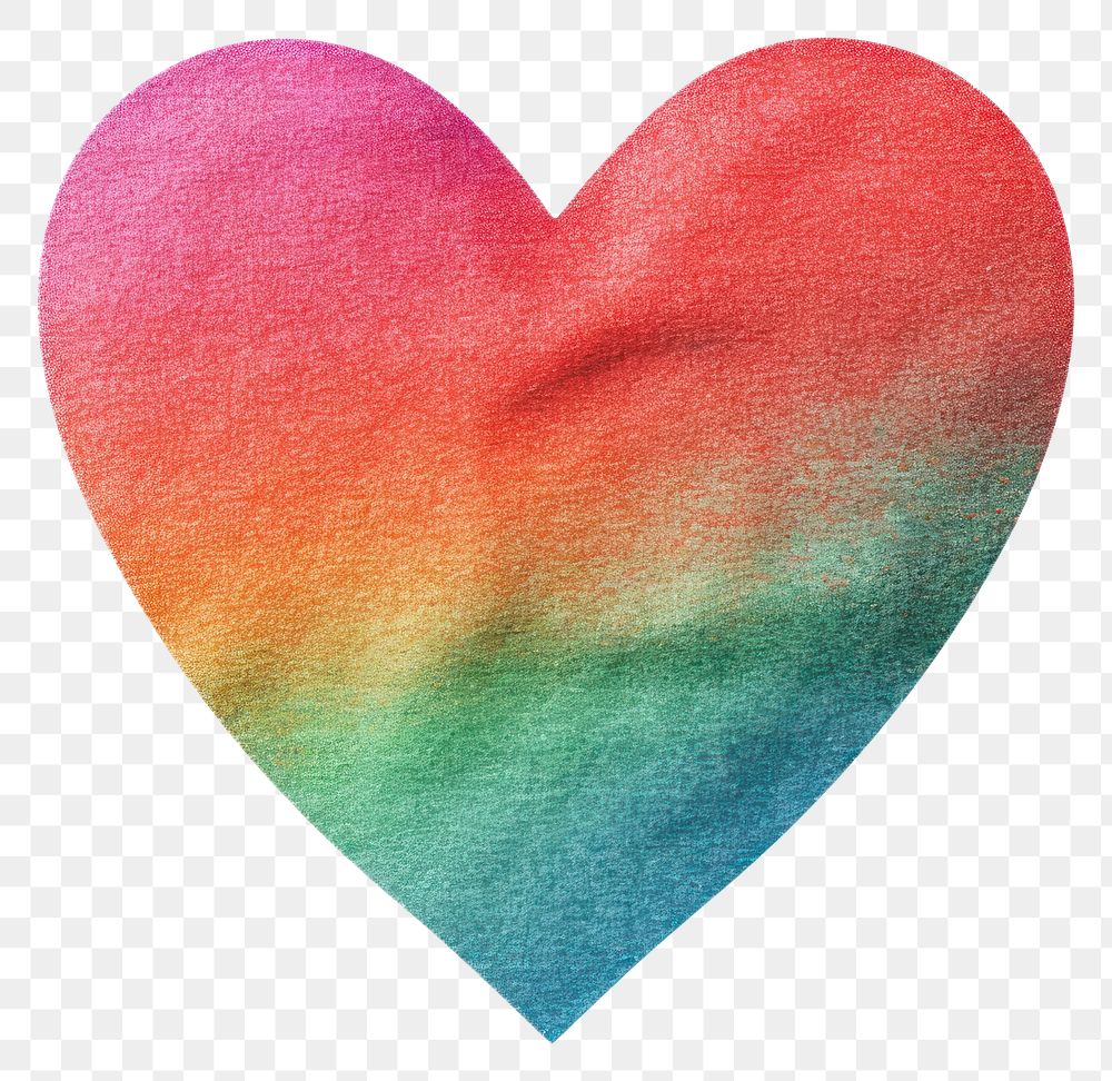 PNG Heart creativity textile rainbow.