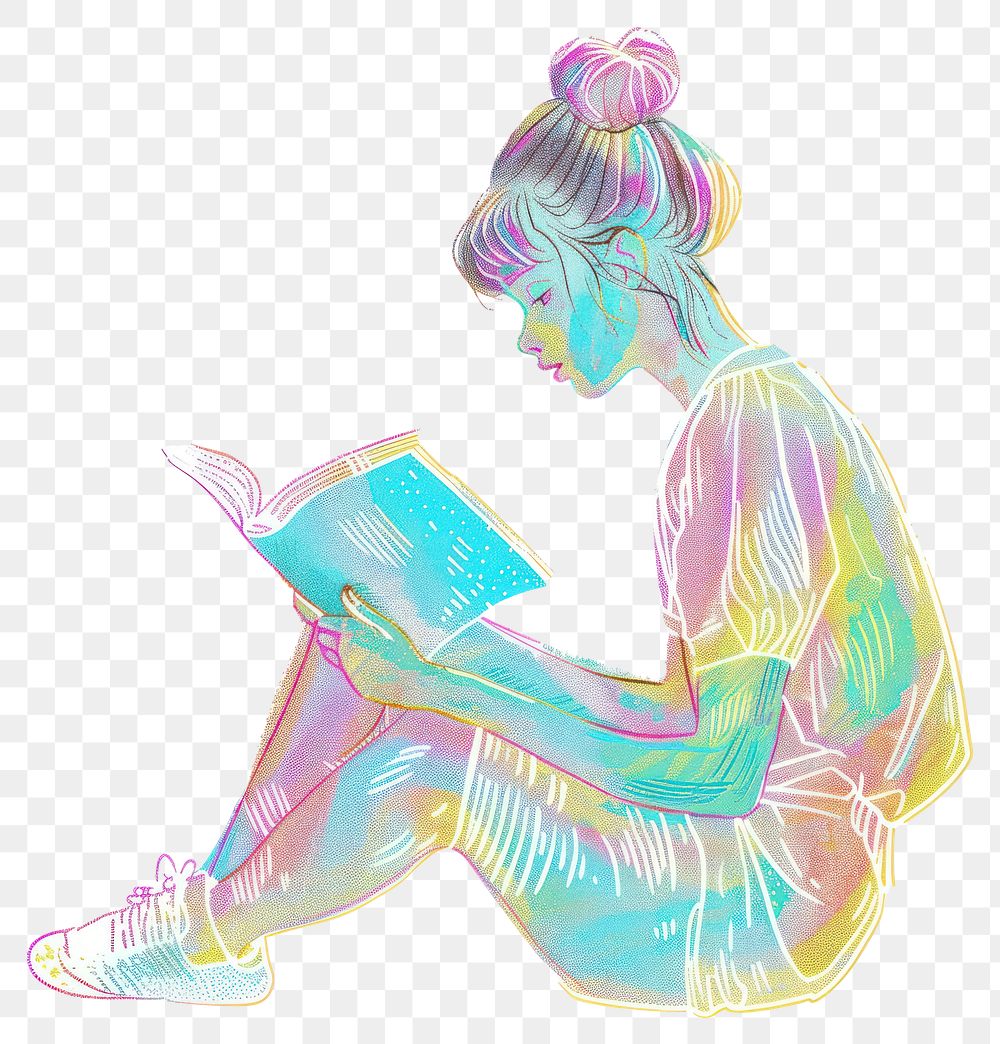 PNG Reading drawing sketch adult.
