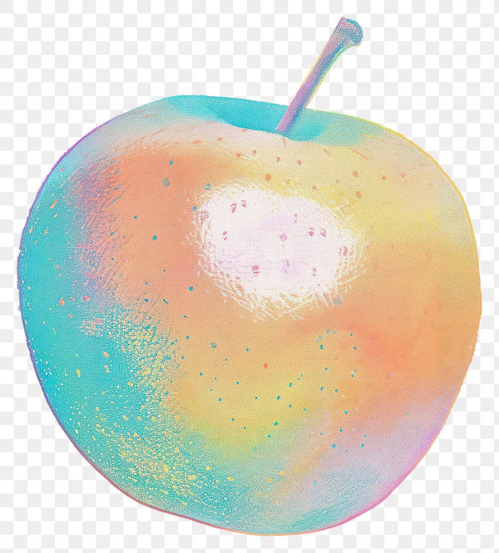 PNG Apple fruit food painting.
